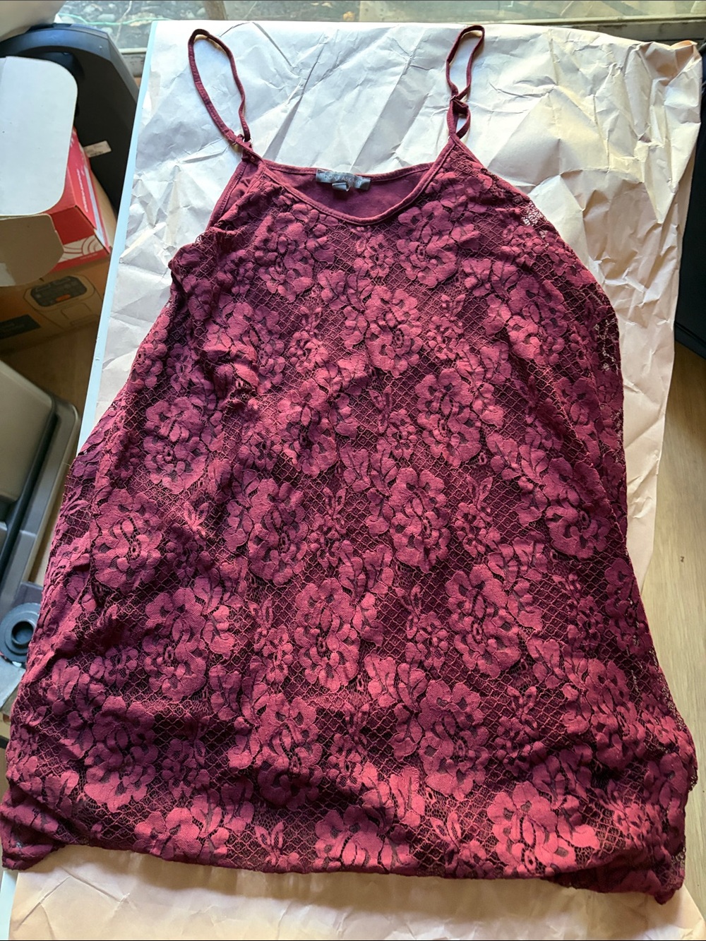 Don'T Ask Why - maroon, one size dress with slip.
